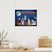 Cute Horses in Costumes Horsey Halloween Horse Poster (Kitchen)