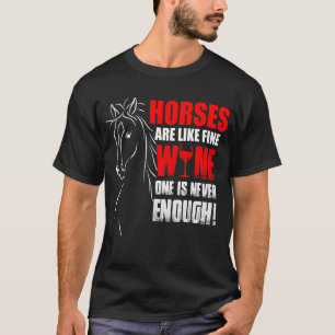 Cute Horses & Wine Equestrian Horses Cowboy Farm T-Shirt