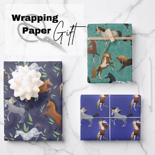 Cute Horses Wrapping Paper Sheets