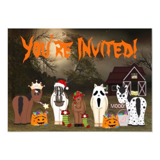 Cute Horsey Halloween Holiday Horse Party Invitation