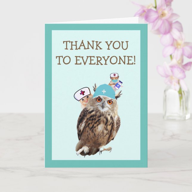 Cute Hospital Staff Thank You Card (Orchid)