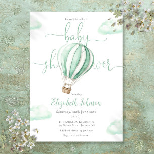 Cute Hot Air Balloon Gender Neutral Baby Shower Invitation