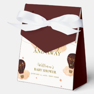 Cute Hot Air Balloon Jungle Lion Boy Baby Shower Favor Boxes