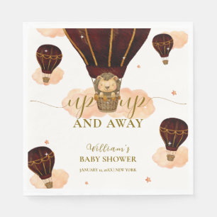 Cute Hot Air Balloon Jungle Lion Boy Baby Shower  Napkins