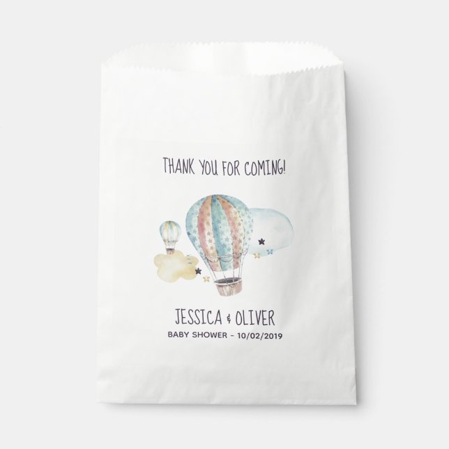 Cute Hot Air Balloon Party Favor Bag (Front)