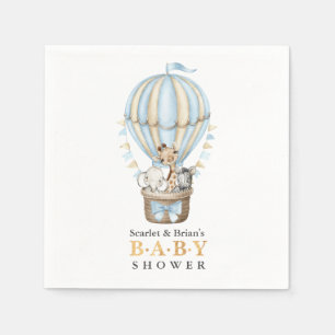 Cute Hot Air Balloon Safari Animals Baby Shower N Napkins