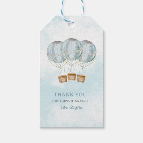 Cute Hot Air Balloon Thank You Gift Tags