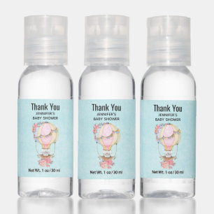 Cute Hot Air Balloon Watercolor Baby Shower Hand Sanitizer