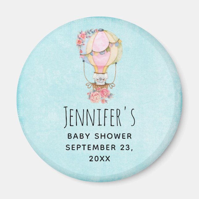 Cute Hot Air Balloon Watercolor Save the Date Magnet (Front)