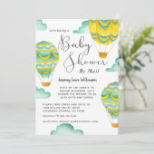 Cute Hot Air Balloons Baby Shower by Mail Invitation (Standing Front)
