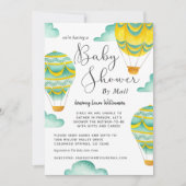 Cute Hot Air Balloons Baby Shower by Mail Invitation (Front)