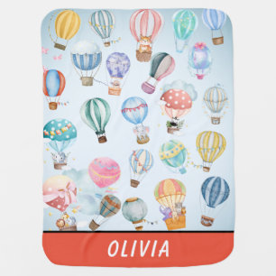 Cute Hot Air Balloons Pattern Baby Blanket