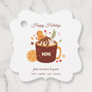 Cute Hot Chocolate with Gingerbread Favor Tags