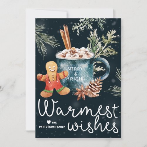 Cute Hot Cocoa and Cookie Cozy Christmas Card
