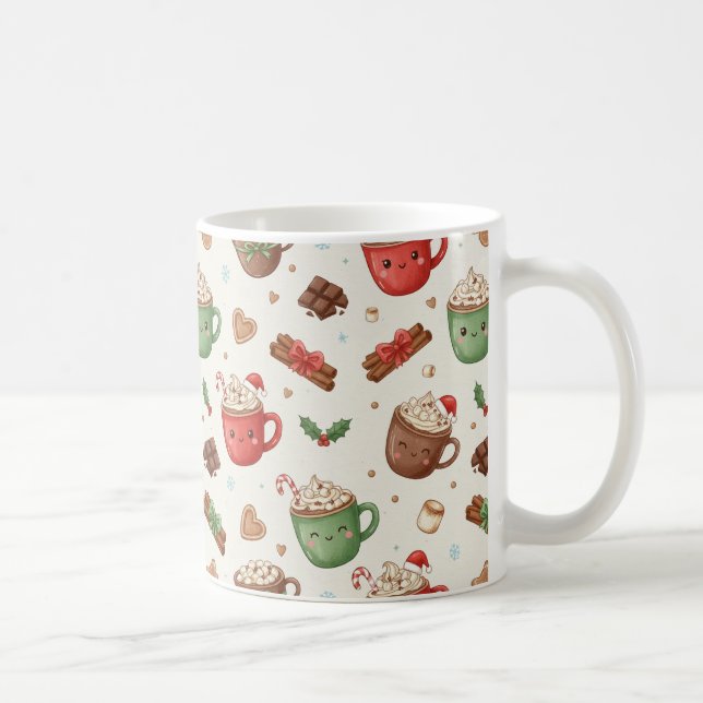 Cute Hot Cocoa Pattern – Festive Illustrated Mugs (Right)