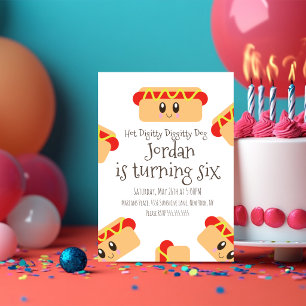 Cute Hot Dog Diggity BBQ Party Invitation