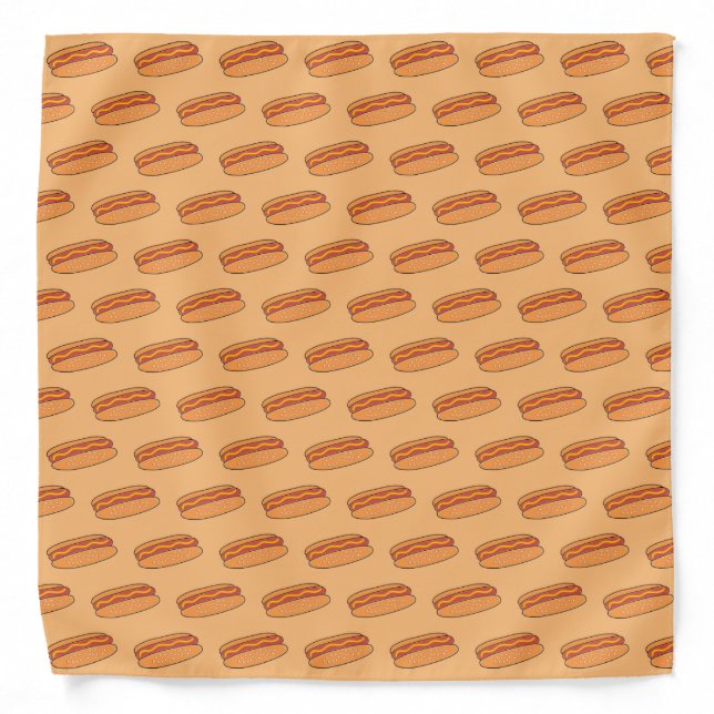 Cute Hot Dog Pattern Bandana (Front)