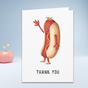 Cute Hot Dog Thank You Card