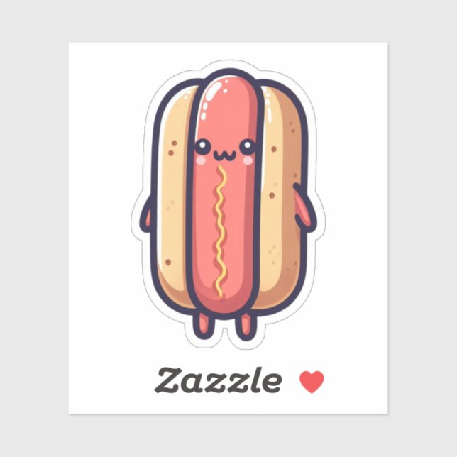Cute Hot Dog Vinyl Stickers (Sheet)
