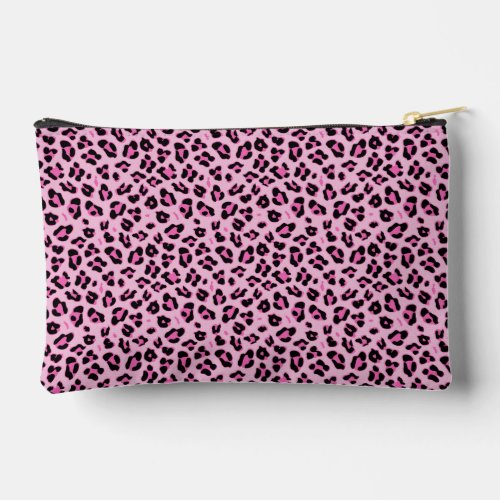 Cute Hot Pink and Black Leopard Print  Accessory Pouch