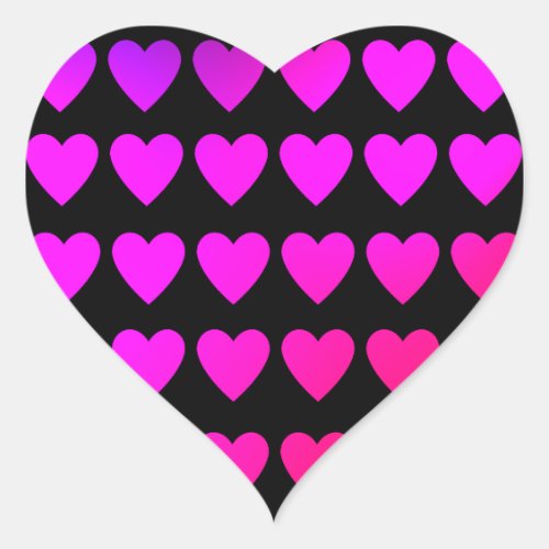 Cute hot pink and purple hearts heart sticker