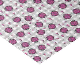 Cute Hot Pink & Black Ladybug Drawing Pattern Kids