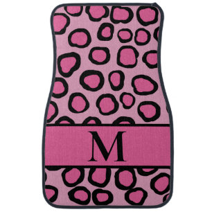 Cute Hot Pink Cheetah Custom Set of Car Mats