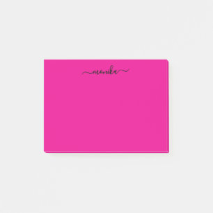 Cute Hot Pink Custom Name Post-it Notes