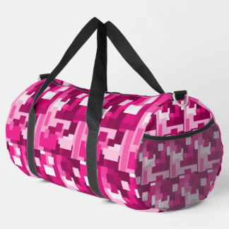 Cute Hot Pink Digital Camo Pattern Girly Duffle Bag