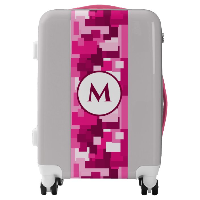 pink camo suitcase