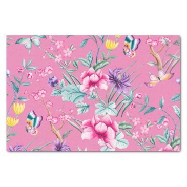 Cute Hot Pink Floral & Butterflies Pattern