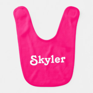 Cute hot pink fuchsia custom name text monogram baby bib