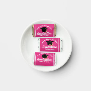 Cute Hot Pink Graduation Party Personalized Hershey's Miniatures