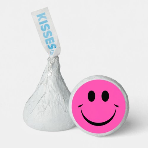 Cute Hot Pink Happy Face Custom Hersheys Kisses