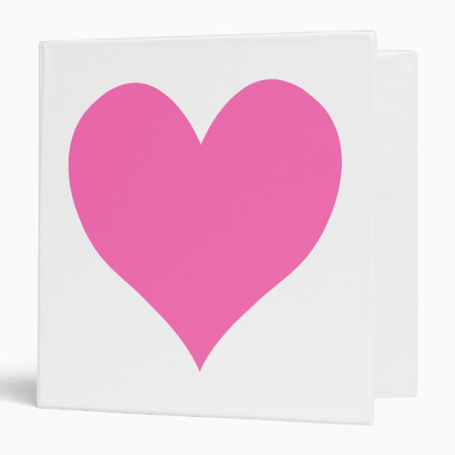 Cute Hot Pink Heart 3 Ring Binder (Front/Inside)
