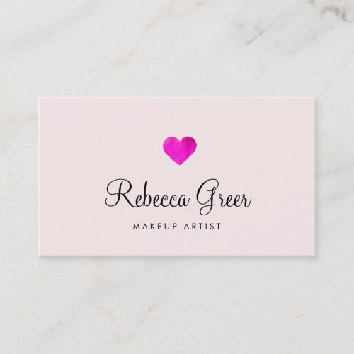 Cute Hot Pink Heart Beauty Salon Business Card