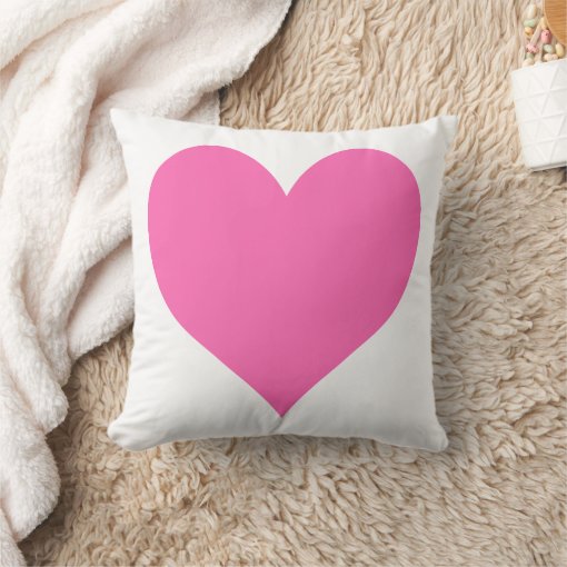Cute Hot Pink Heart Throw Pillow Zazzle