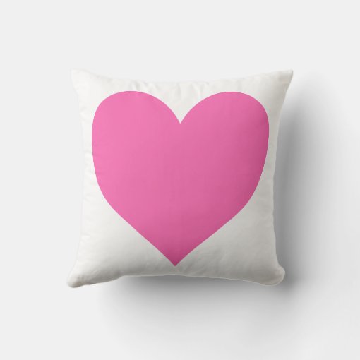 Cute Hot Pink Heart Throw Pillow | Zazzle