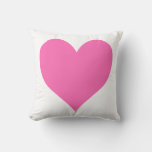 Cute Hot Pink Heart Throw Pillow at Zazzle