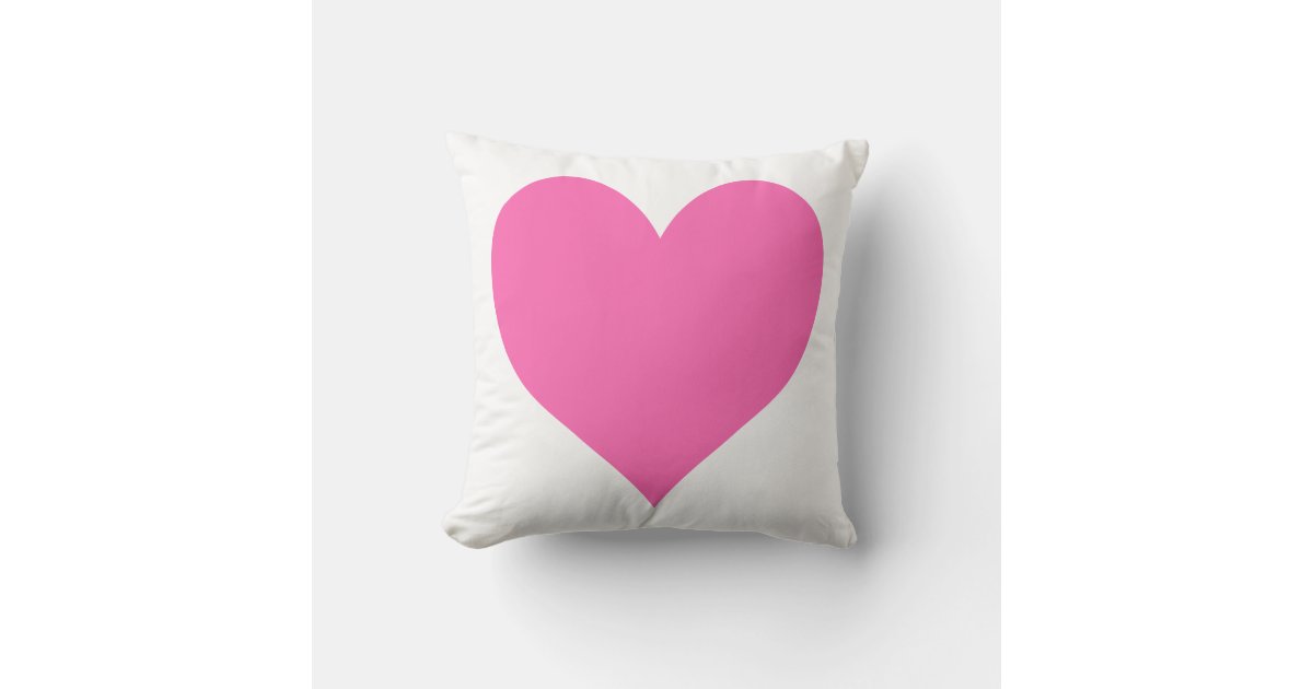 Cute Hot Pink Heart Throw Pillow Zazzle
