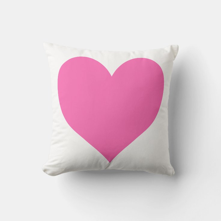 Cute Hot Pink Heart Throw Pillow | Zazzle