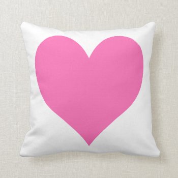 Cute Hot Pink Heart Throw Pillow by cuteheartshop at Zazzle