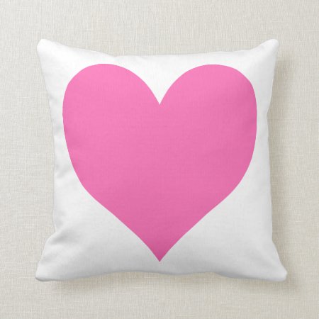 Cute Hot Pink Heart Throw Pillow