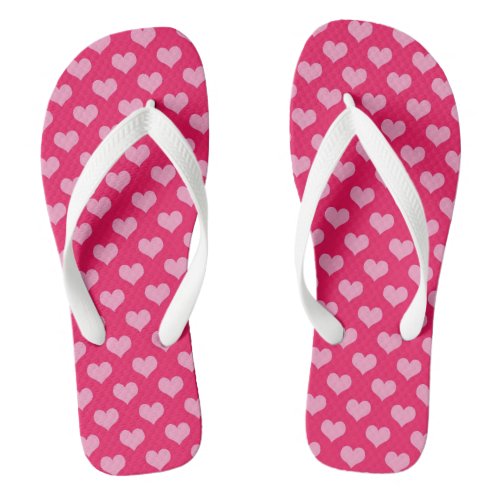 Cute Hot Pink Hearts Doll Style Slipper Flip Flops