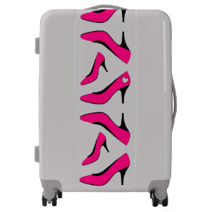 Cute Hot Pink High Heels Pattern Design Girly Luggage
