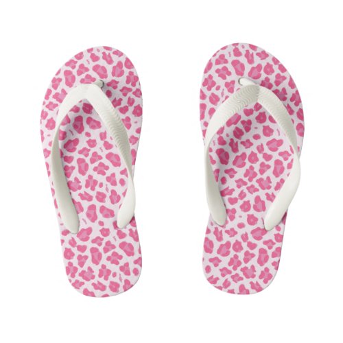 Cute Hot Pink Leopard Print _ Kids Flip Flops