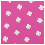Cute Hot Pink Lucky Clover White Dots Pattern  Fabric
