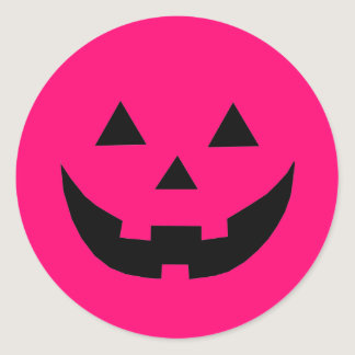 Cute hot pink pumpkin Breast Cancer Awareness Classic Round Sticker