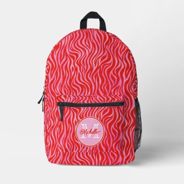 Cute Hot Pink & Red Zebra Print | Monogrammed