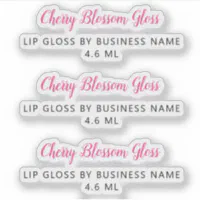 Cute Hot Pink Script Clean Lip Gloss Makeup Sticker | Zazzle